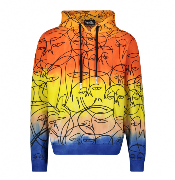 Hoodie Dip-dye dengan Efek Warna Terbelah